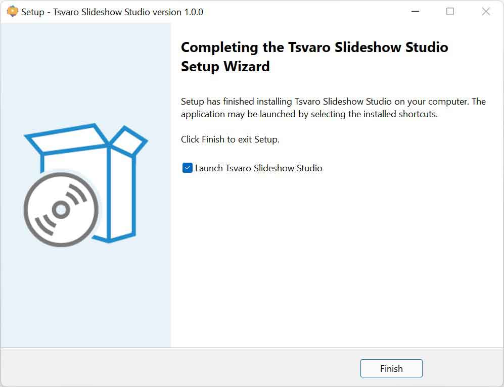 Tsvaro Slideshow Studio - installation done