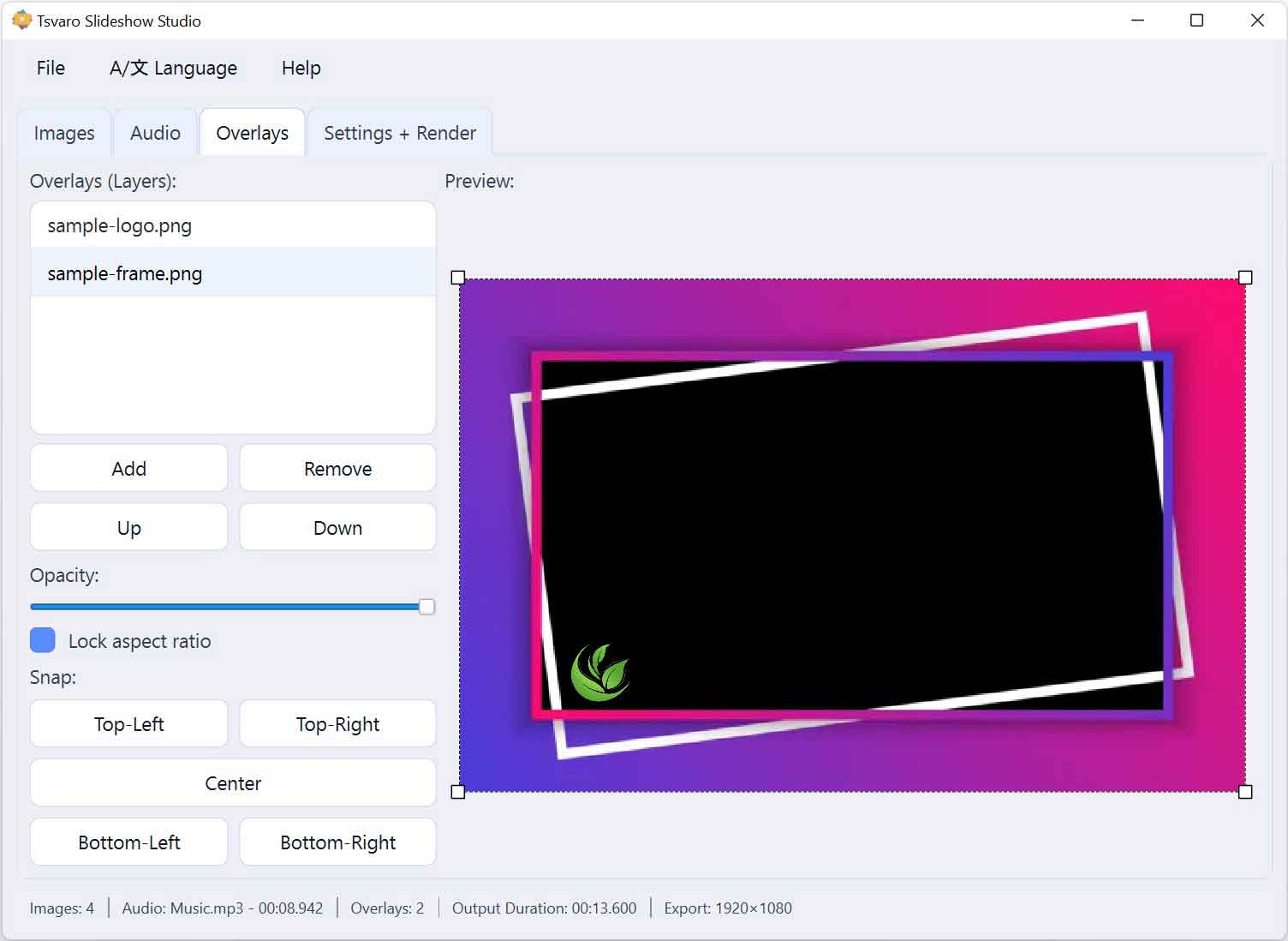 Tsvaro Slideshow Studio - Overlays Multylayer